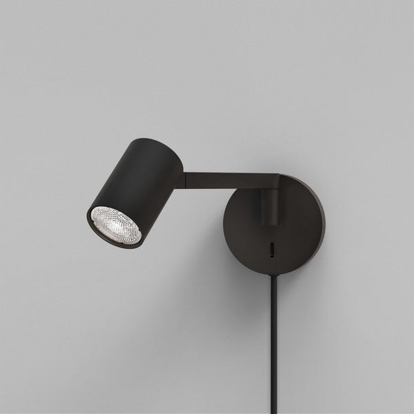 Ascoli Swing Arm Switched Spotlight Wall Light in Black