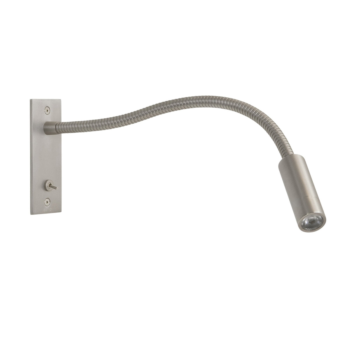 Leo Switched Matt Nickel LED Reading Wall Light