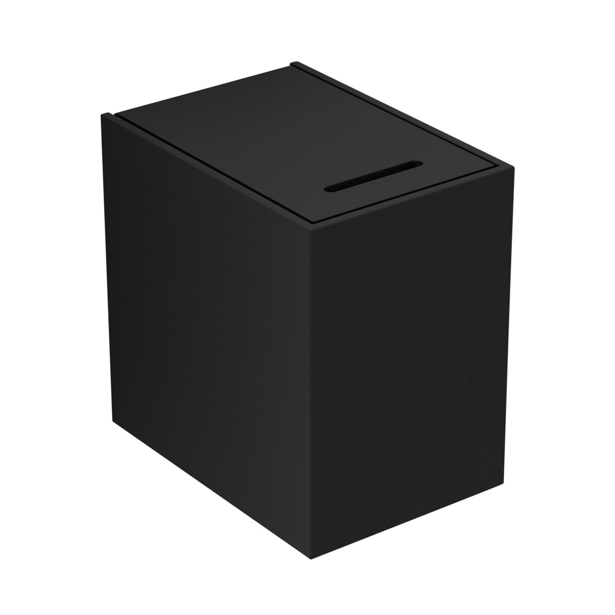 Black rectangular box with a slot on top