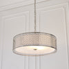 Cordero 3lt Pendant in Satin Nickel with White Inner Shade