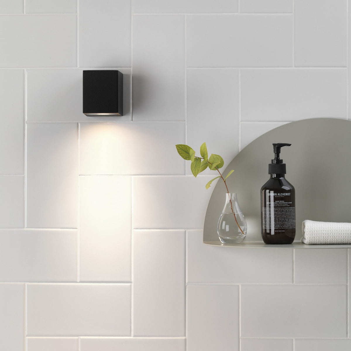 Chios 80 Exterior IP44 Wall Light in Black