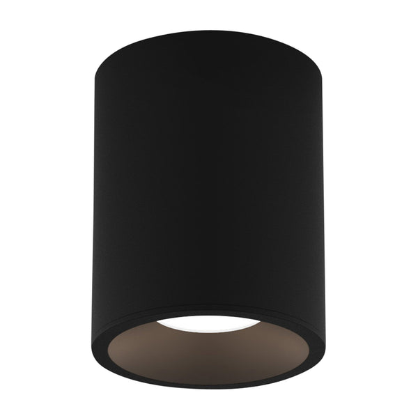 Kos Round 100 LED Surface Mounted Downlight IP65 in Textured Black