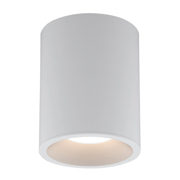 Kos Round 100 LED Surface Mounted Downlight IP65 in Textured White