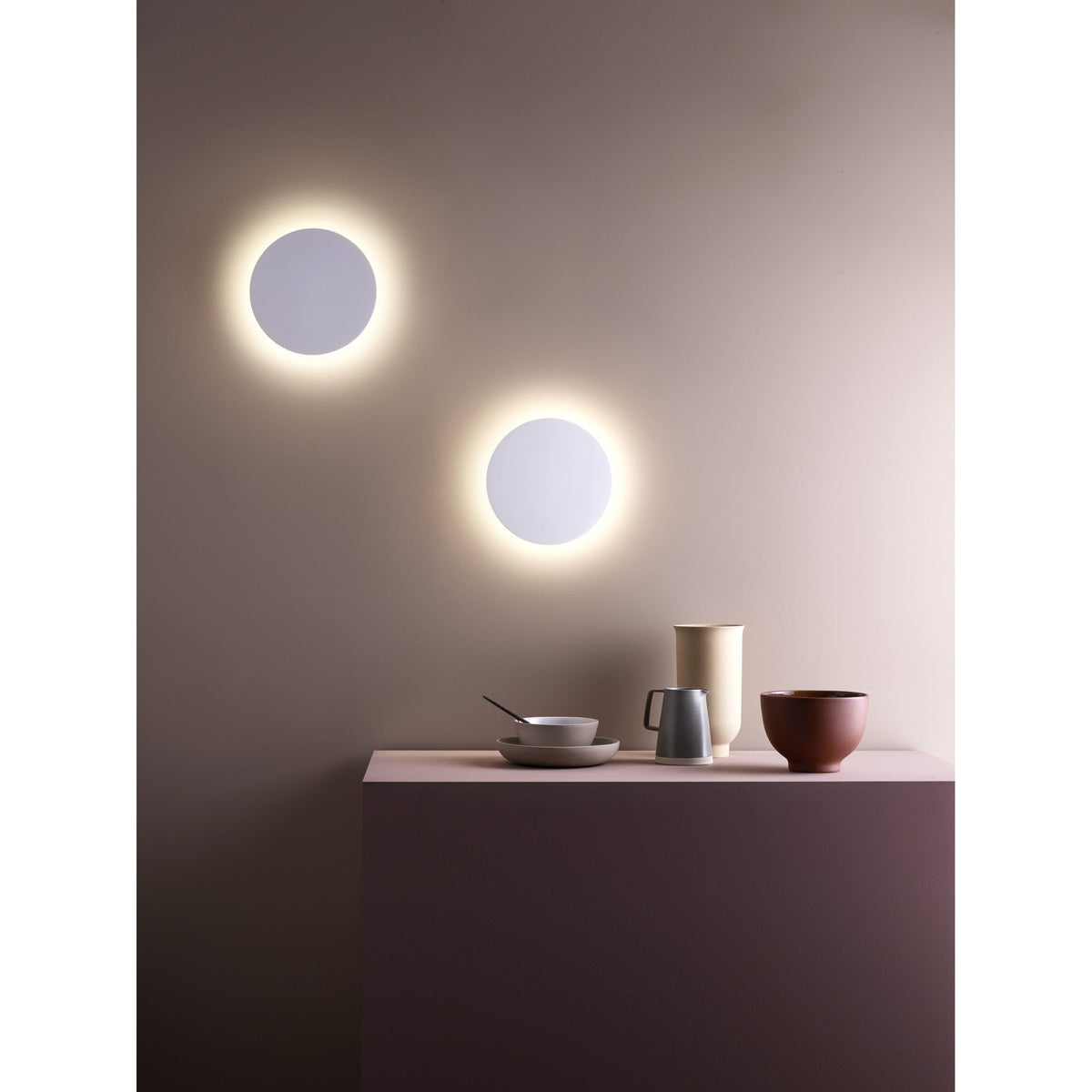 Eclipse 3000k Round 250 LED Plaster Wall Light