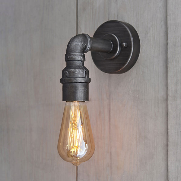 Pipe Wall Light in Aged Pewter