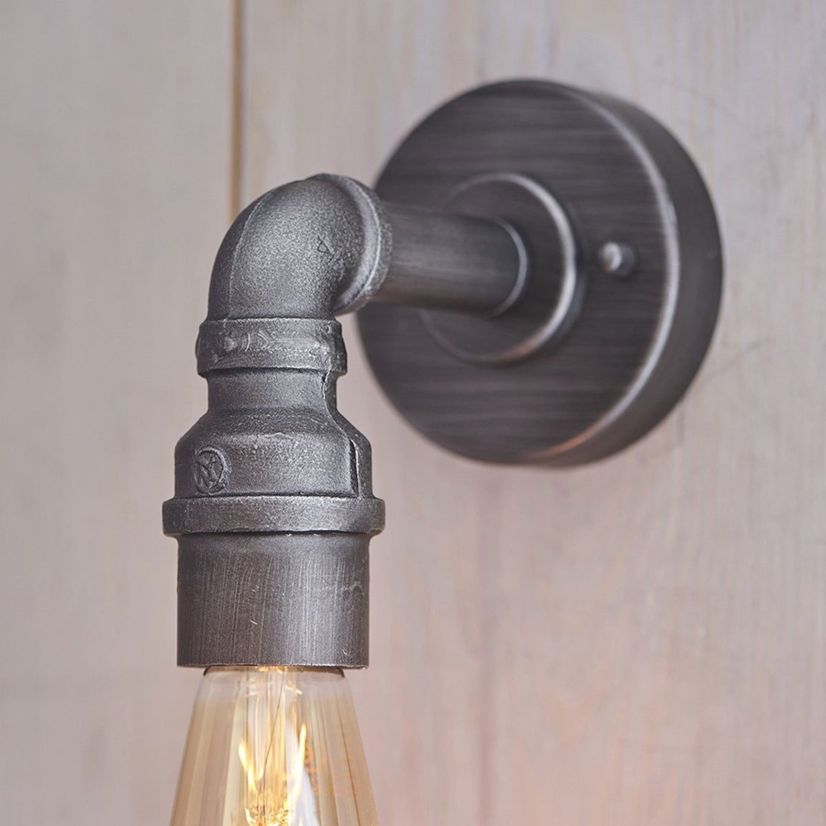 Pipe Wall Light in Aged Pewter