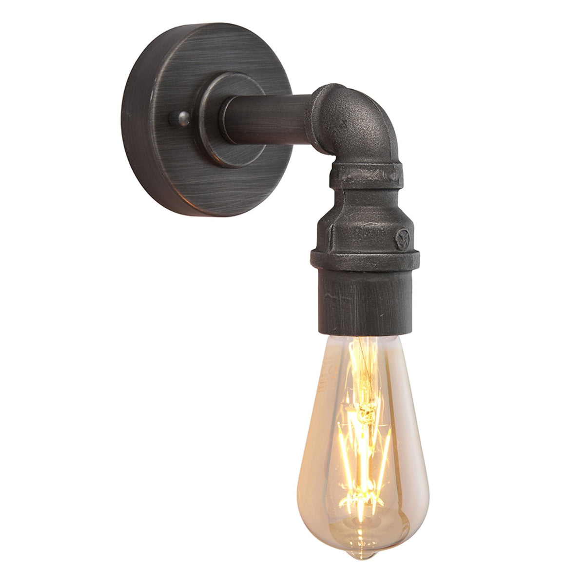 Pipe Wall Light in Aged Pewter