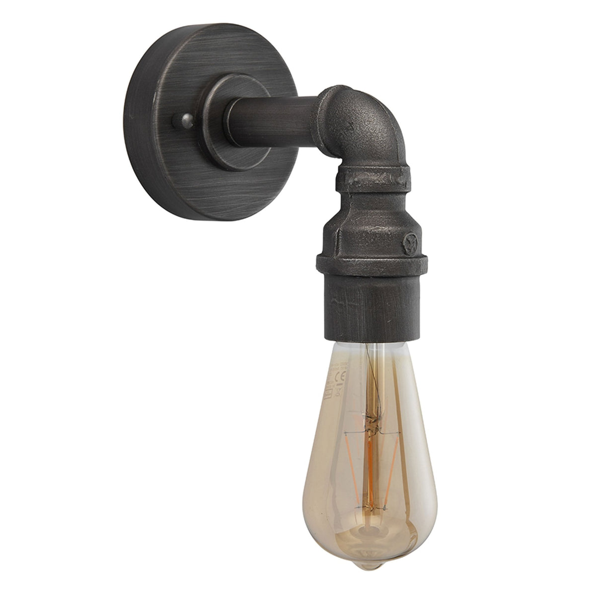 Pipe Wall Light in Aged Pewter