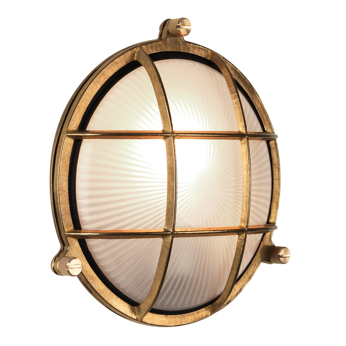 Thurso Round Exterior IP44 Cast Brass Wall Light