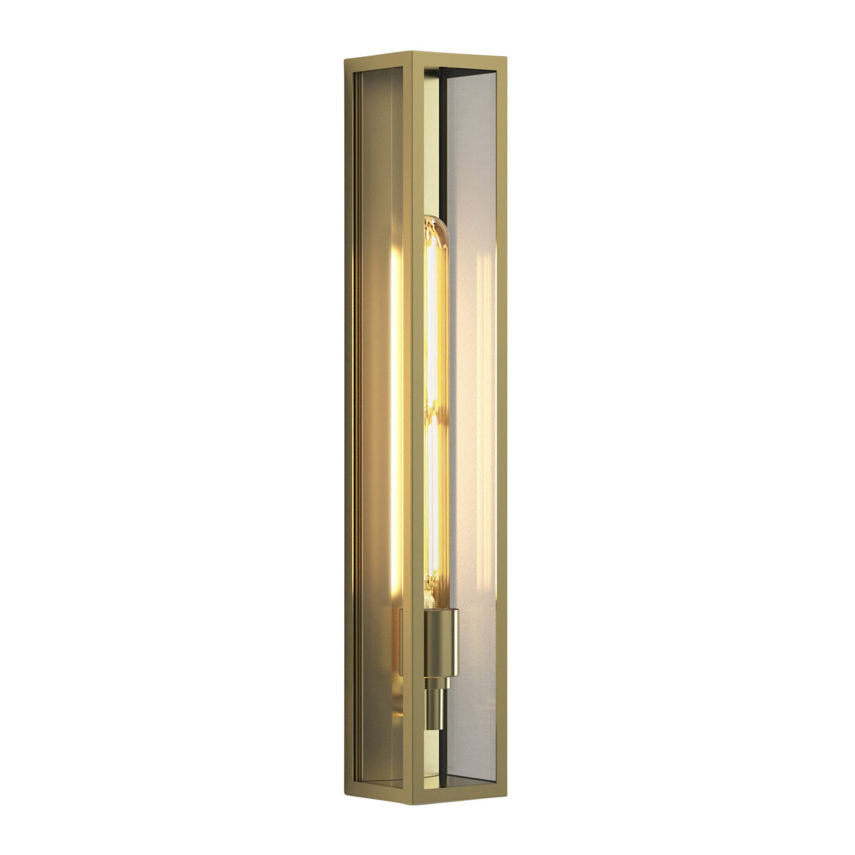 Harvard 500 Exterior IP44 Wall Light in Natural Brass