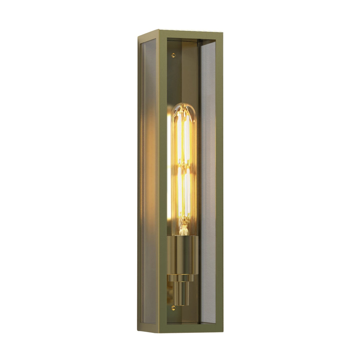 Harvard 350 Exterior IP44 Wall Light in Natural Brass