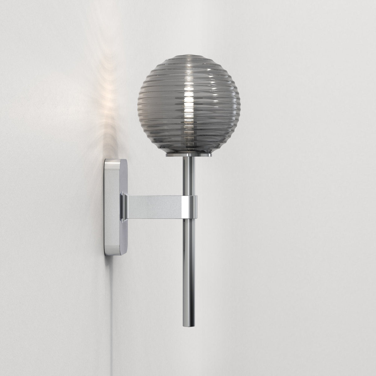 Tacoma IP44 Single Wall Light in Polished Chrome