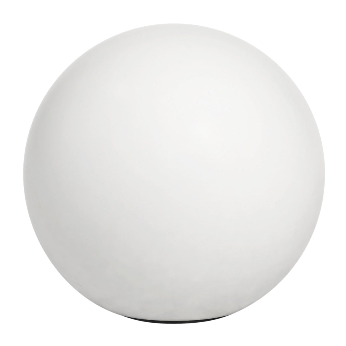 White sphere with a flat black base