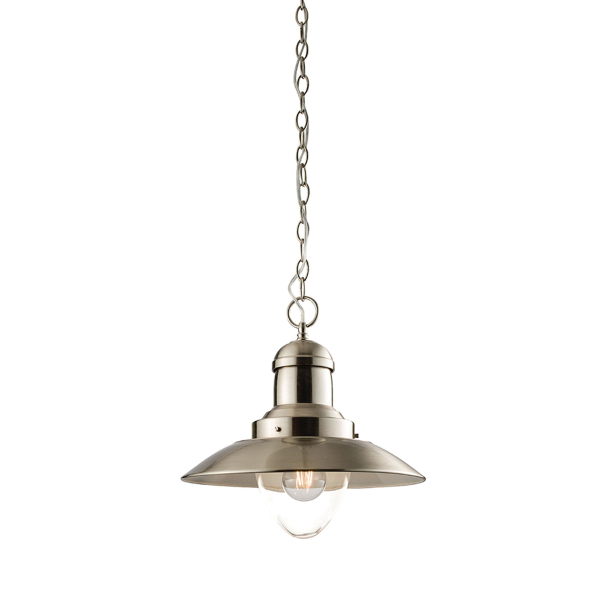 Mendip Pendant Light in Satin Nickel & Clear Glass