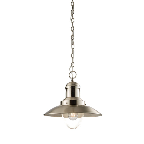 Mendip Pendant Light in Satin Nickel & Clear Glass