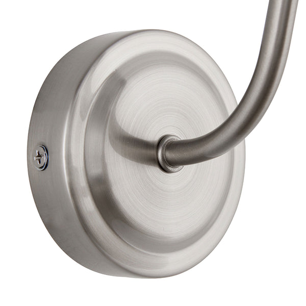 Mendip Wall Light in Satin Nickel & Clear Glass