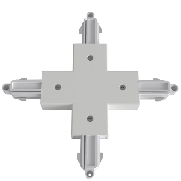 Track Lighting X Connector in White