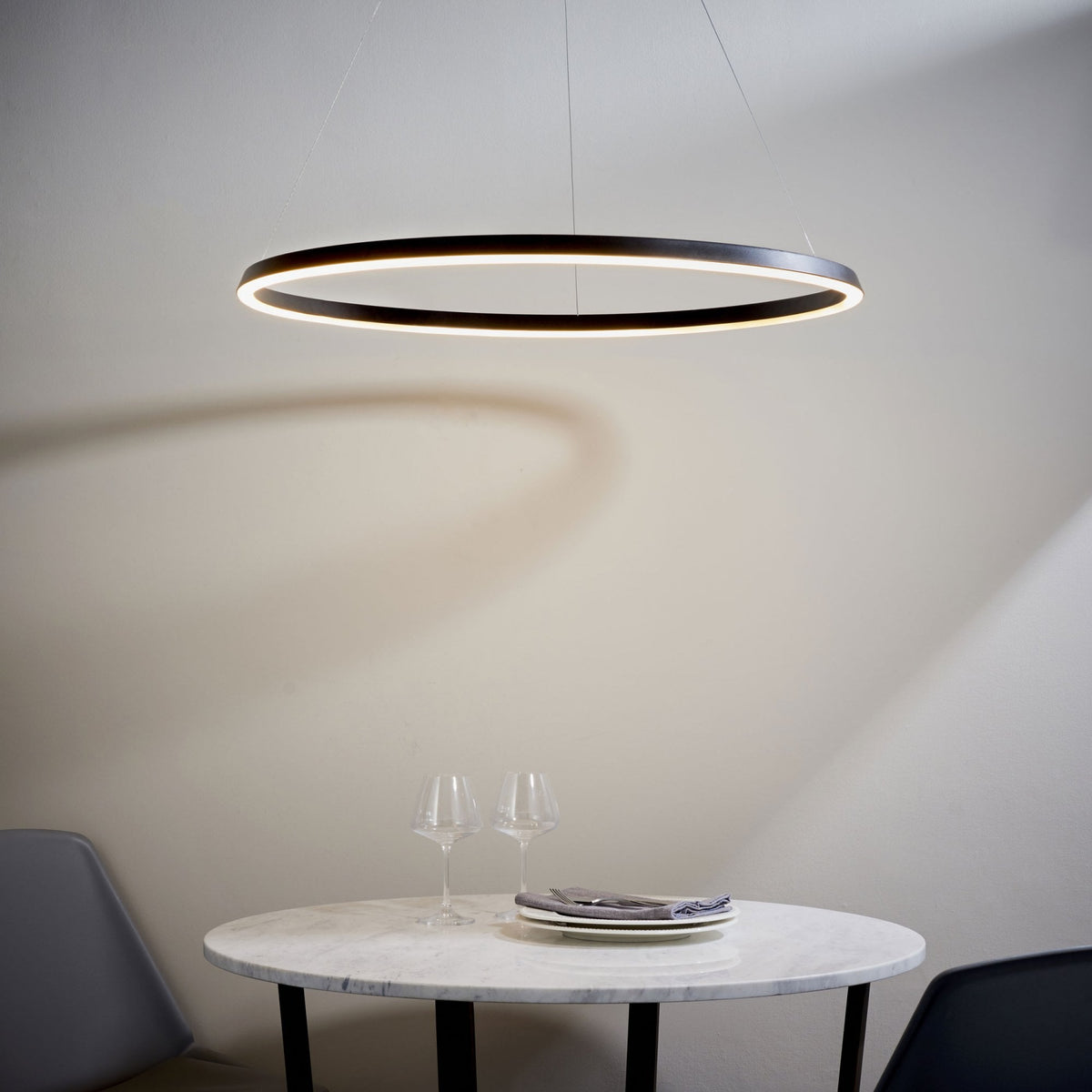 Staten LED Pendant in Matt Black
