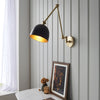 Lehal Swing Arm Wall Light in Antique Solid Brass & Matt Black