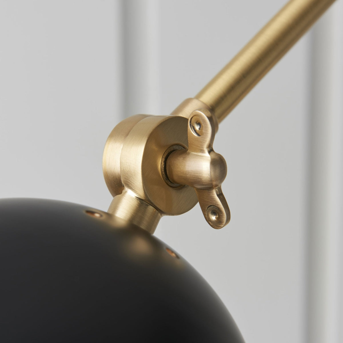 Lehal Swing Arm Wall Light in Antique Solid Brass & Matt Black
