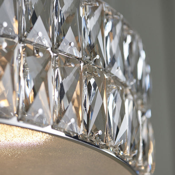 Verina LED Round Pendant in Chrome and Clear Crystal