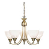 Alton 5lt Pendant in Antique Brass & Opal Glass
