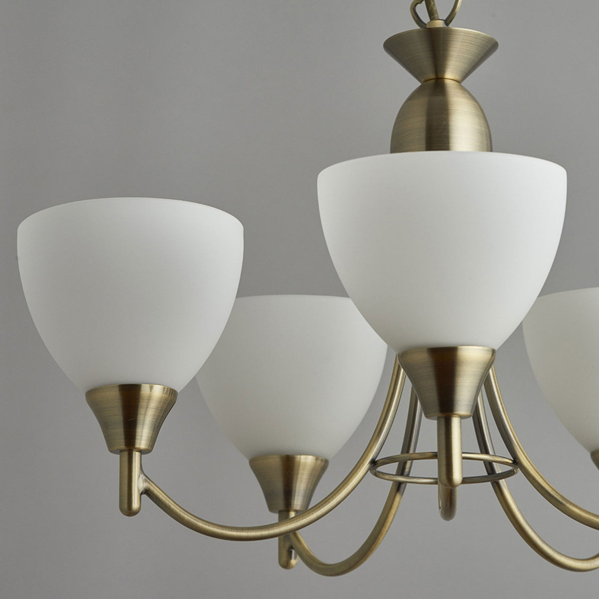 Alton 5lt Pendant in Antique Brass & Opal Glass