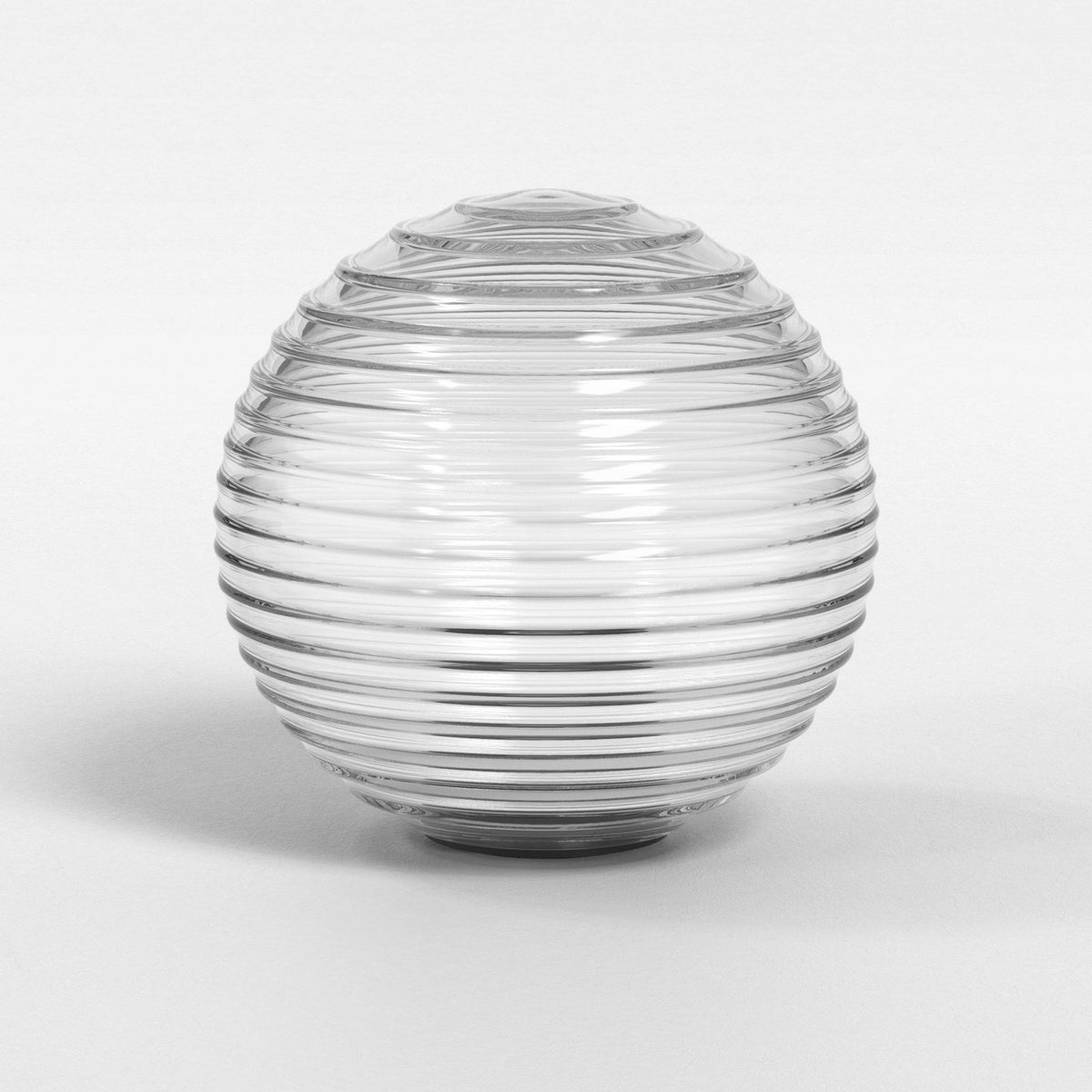 Tacoma Round Clear Ribbed Glass