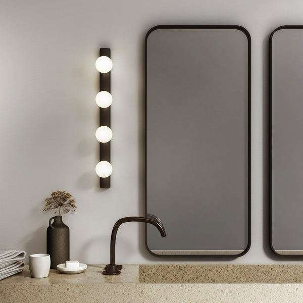 Cabaret 4 II IP44 Bathroom Wall Light in Matt Black