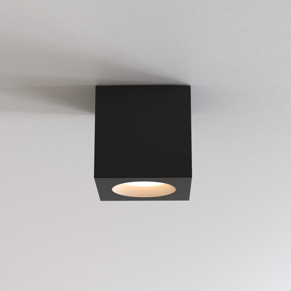 Kos Square Surface Mounted Downlight IP65 in Textured Black