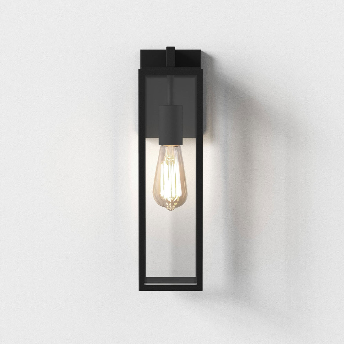 Harvard Lantern IP44 Wall Light in Textured Black