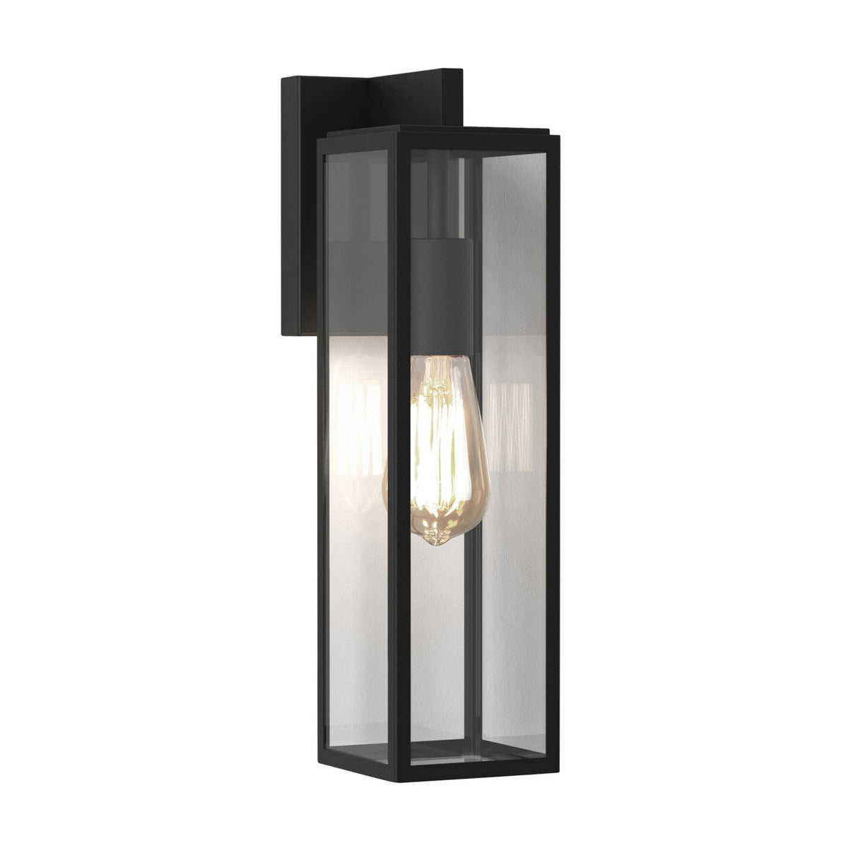 Harvard Lantern IP44 Wall Light in Textured Black