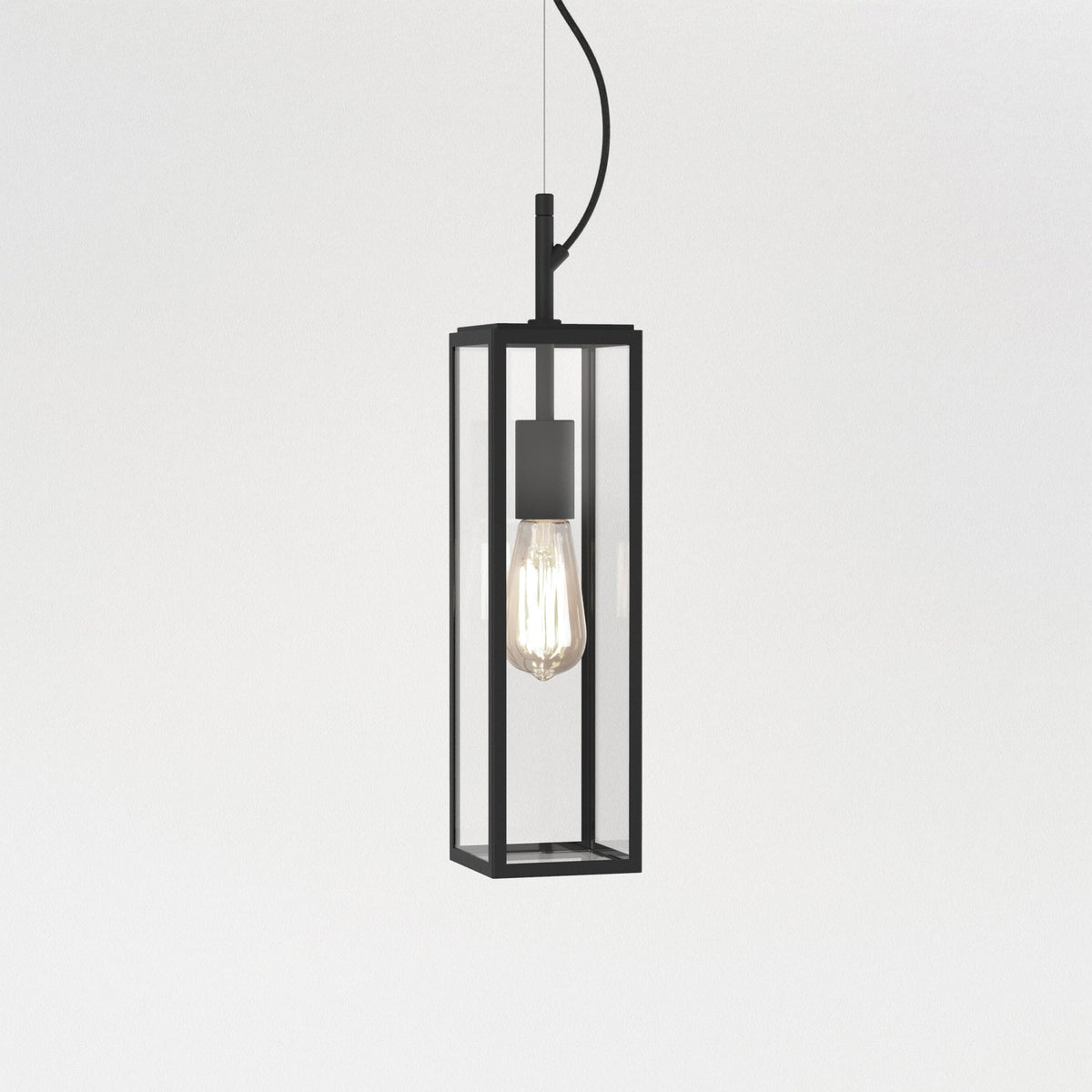 Harvard IP44 Exterior Pendant in Textured Black