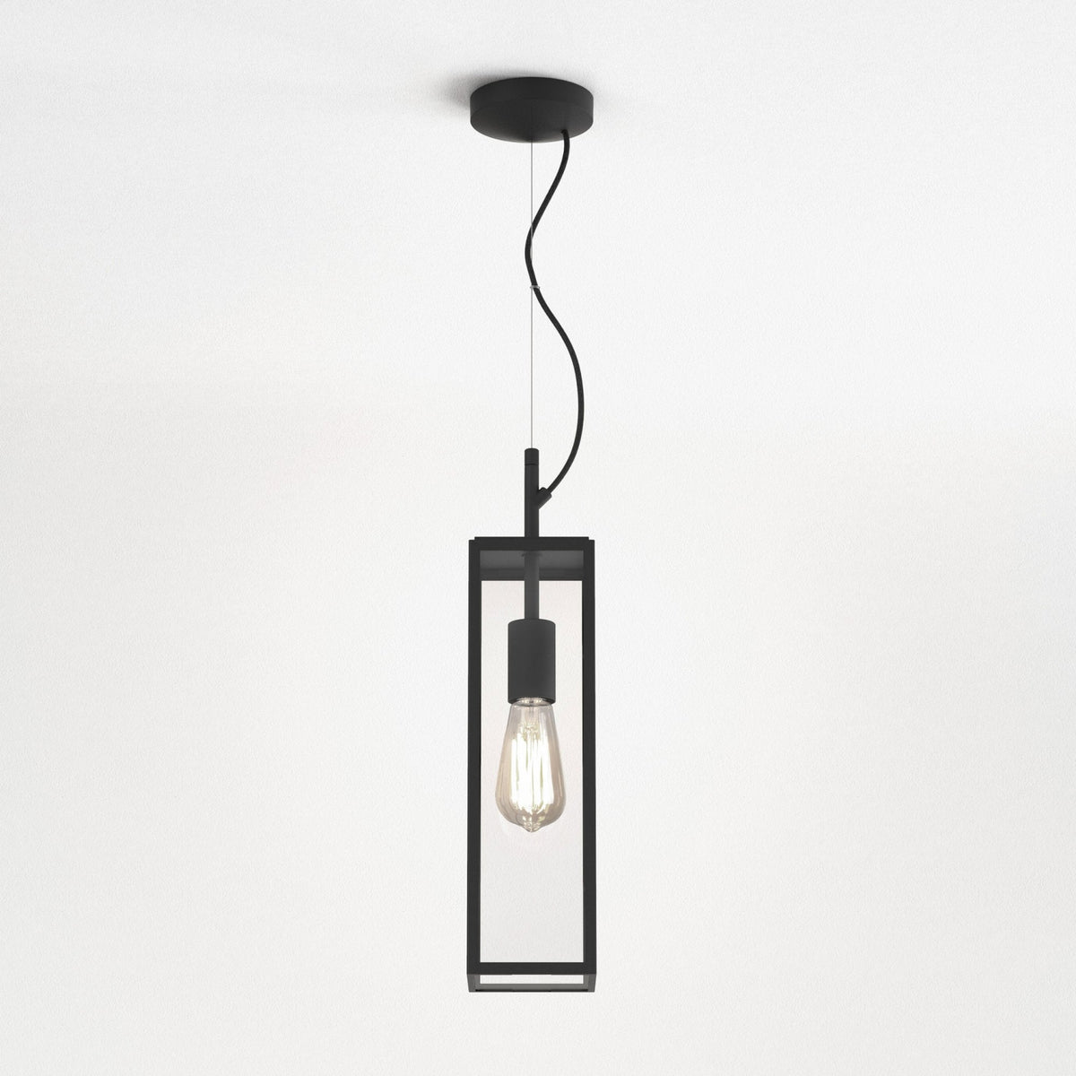 Harvard IP44 Exterior Pendant in Textured Black