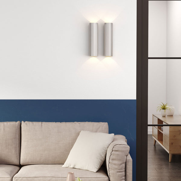 Hashira 300 Up & Down Wall Light in Matt Nickel
