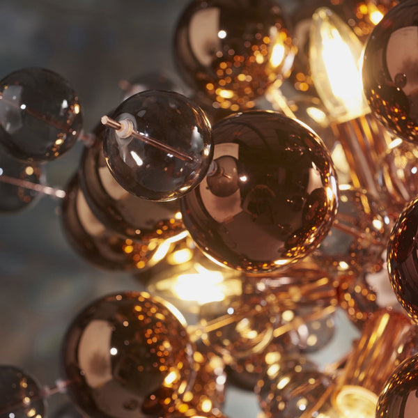 Joules 9 Light Pendant with Copper Mirror & Tinted Glass