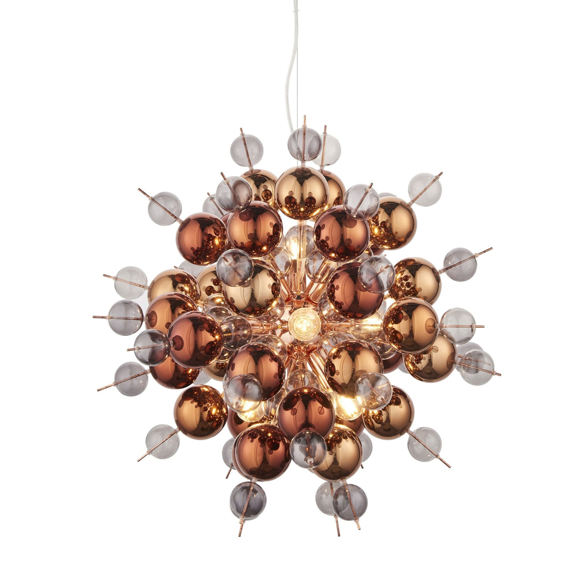 Joules 9 Light Pendant with Copper Mirror & Tinted Glass