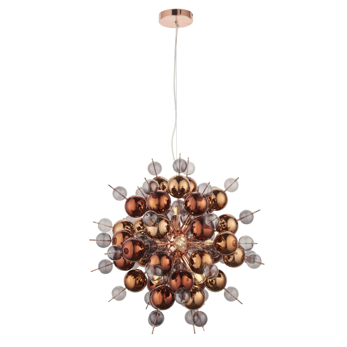 Joules 9 Light Pendant with Copper Mirror & Tinted Glass