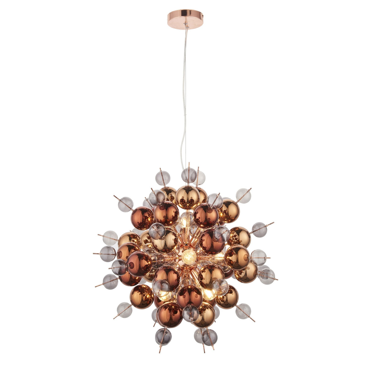 Joules 9 Light Pendant with Copper Mirror & Tinted Glass