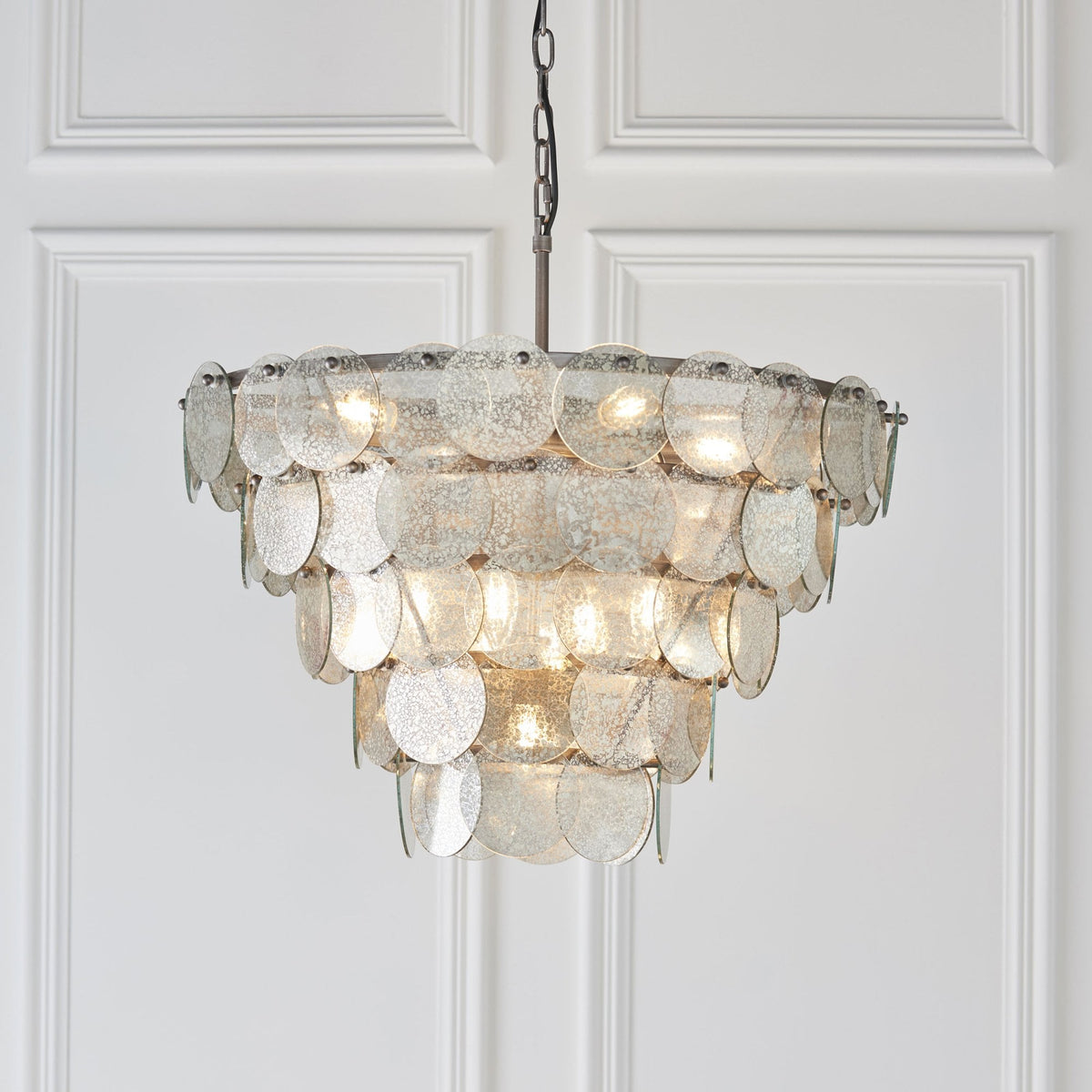 Sandford 9 Light Pendant with Mercury Glass