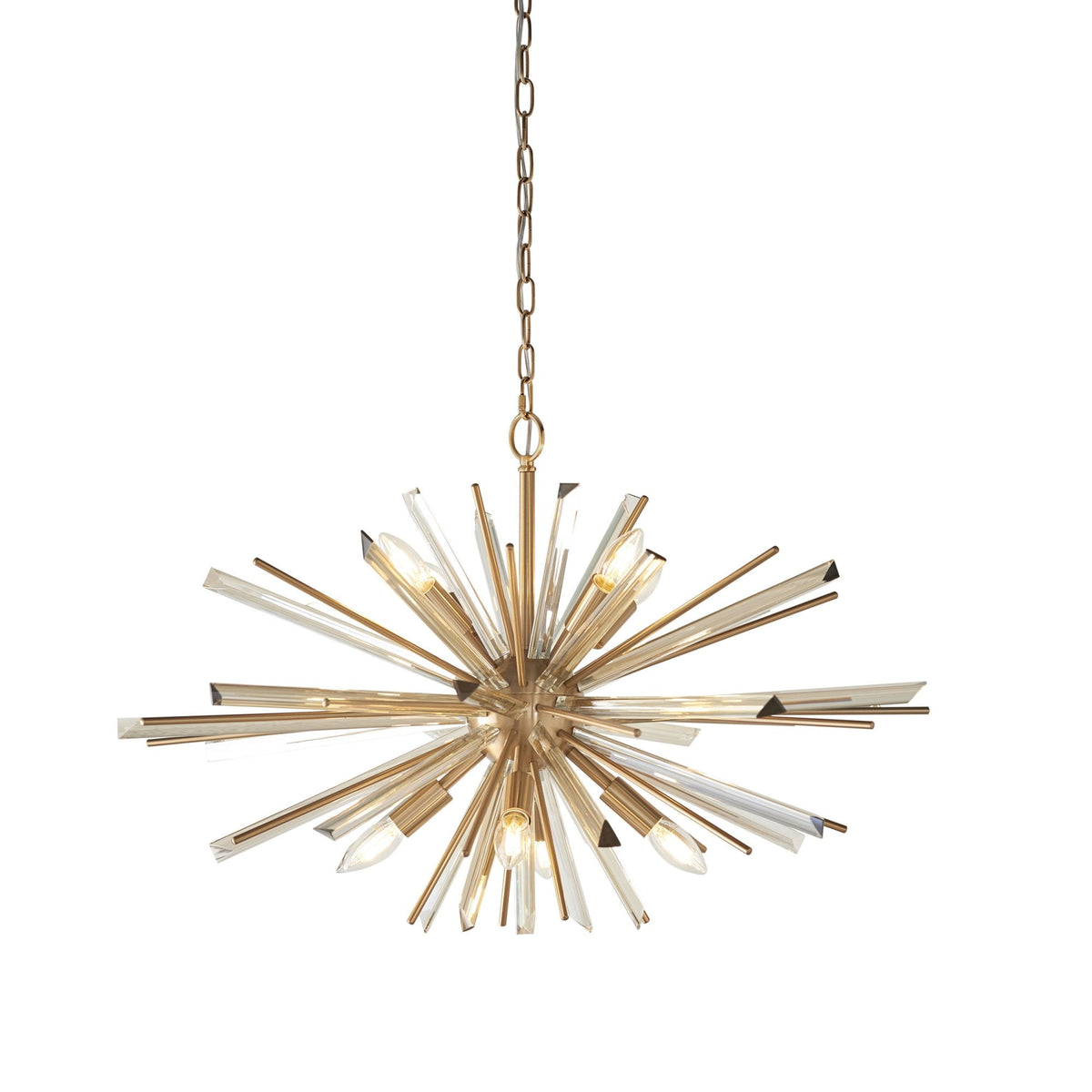 Easton 8 Light Pendant in Antique Brass & Champagne Glass