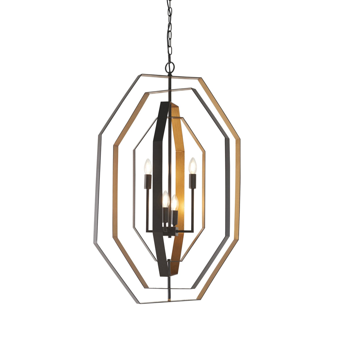 Kimmeridge 4 Light Pendant in Aged Bronze & Antique Gold