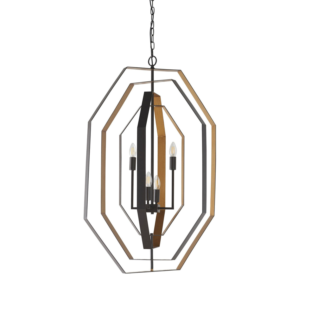 Kimmeridge 4 Light Pendant in Aged Bronze & Antique Gold