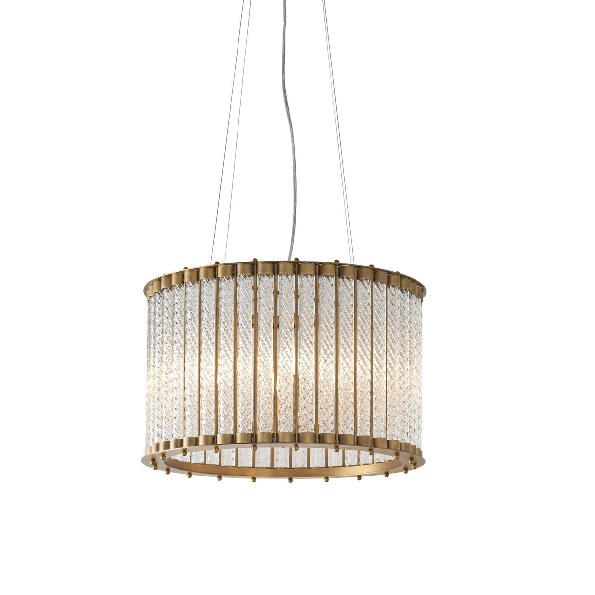 Romola Six Light Pendant in Matt Gold & Glass Rods