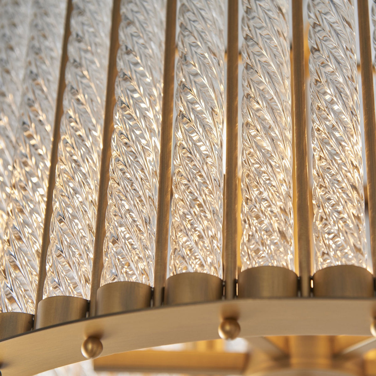 Romola Six Light Pendant in Matt Gold & Glass Rods