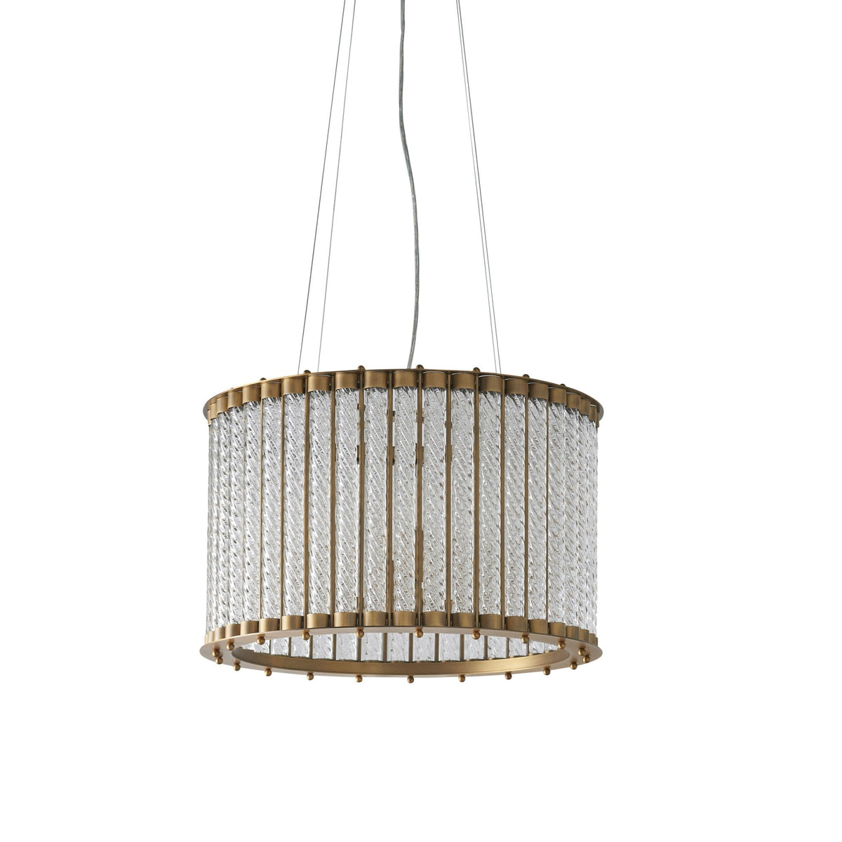 Romola Six Light Pendant in Matt Gold & Glass Rods