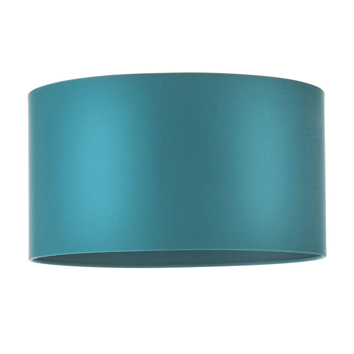 A close-up shot of a single teal drum lampshade, perfect for adding a pop of color to any room's decor.