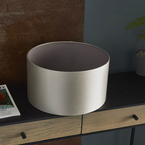 Putney Cylinder Shade in Mink Satin Fabric