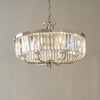 Yetminster 6 Light Pendant in Nickel & Clear Cut Glass
