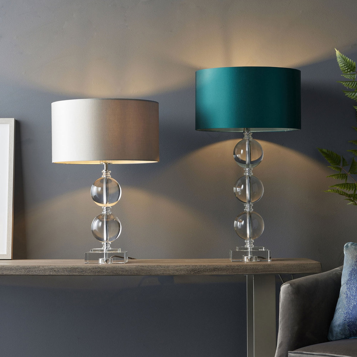 Putney Crystal Two Sphere Table Lamp Base